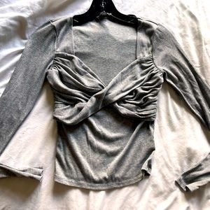 Grey Fashion Nova Long Sleeve Shirt